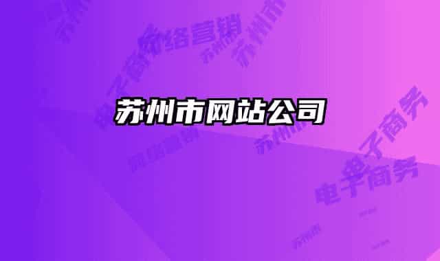 苏州市网站公司