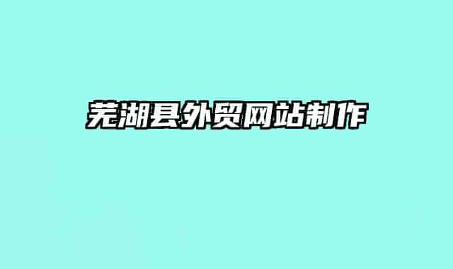 芜湖县外贸网站制作