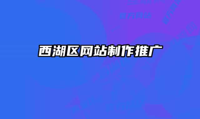 西湖区网站制作推广