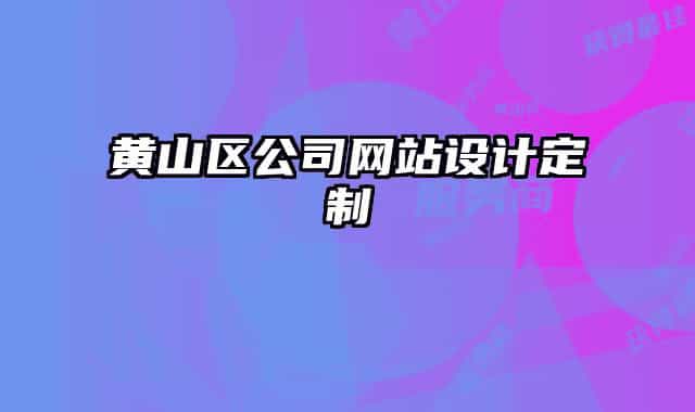 黄山区公司网站设计定制