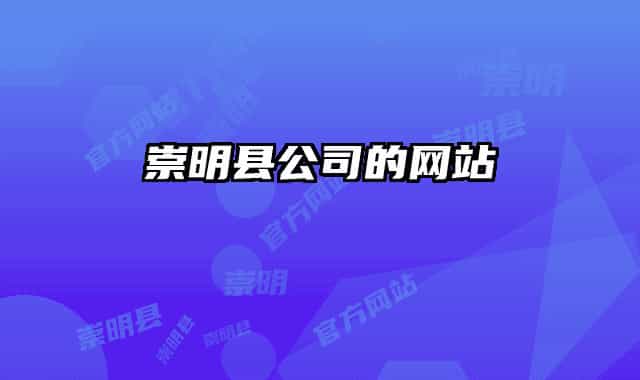 崇明县公司的网站