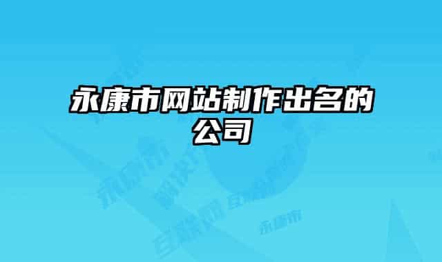 永康市网站制作出名的公司