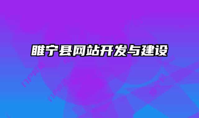 睢宁县网站开发与建设