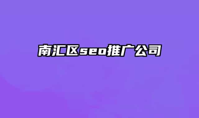 南汇区seo推广公司