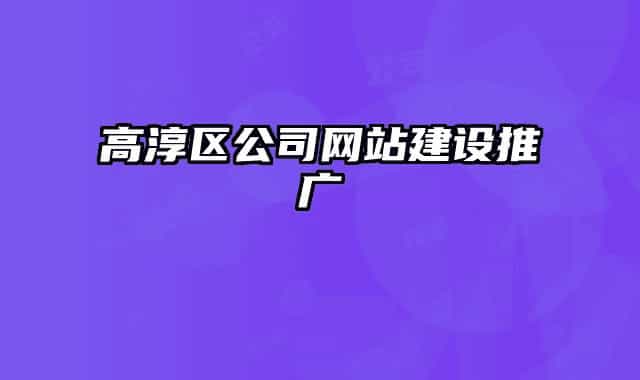 高淳区公司网站建设推广