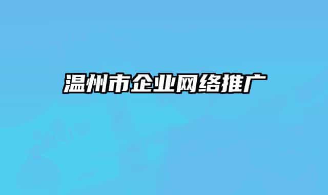 温州市企业网络推广