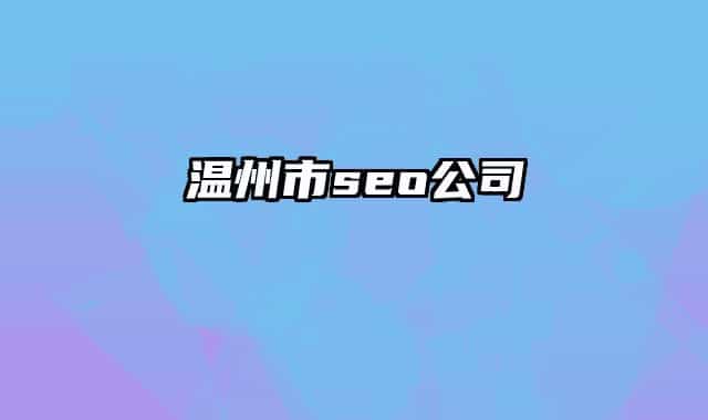 温州市seo公司