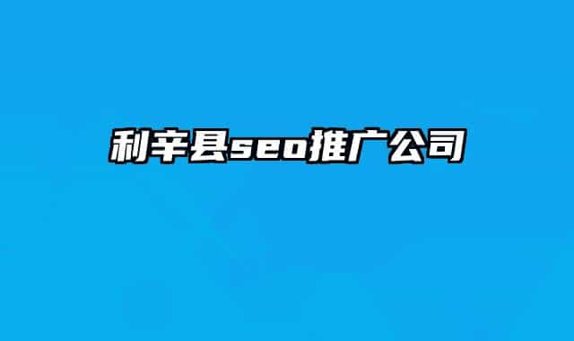 利辛县seo推广公司