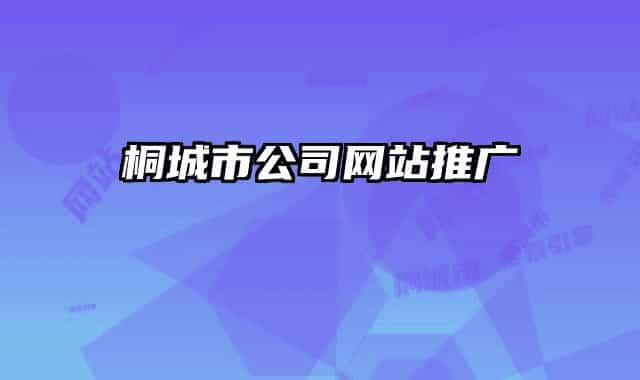 桐城市公司网站推广
