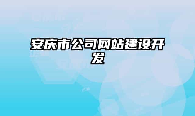 安庆市公司网站建设开发