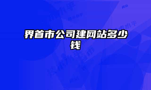 界首市公司建网站多少钱