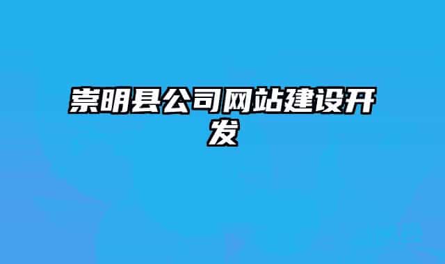 崇明县公司网站建设开发