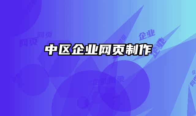 中区企业网页制作