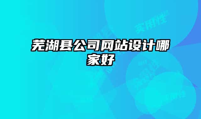 芜湖县公司网站设计哪家好