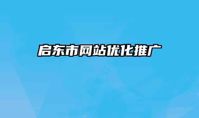 启东市网站优化推广