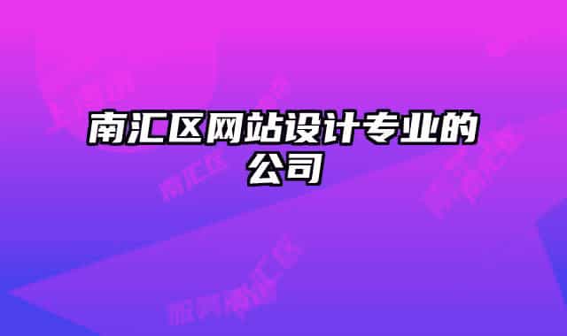 南汇区网站设计专业的公司