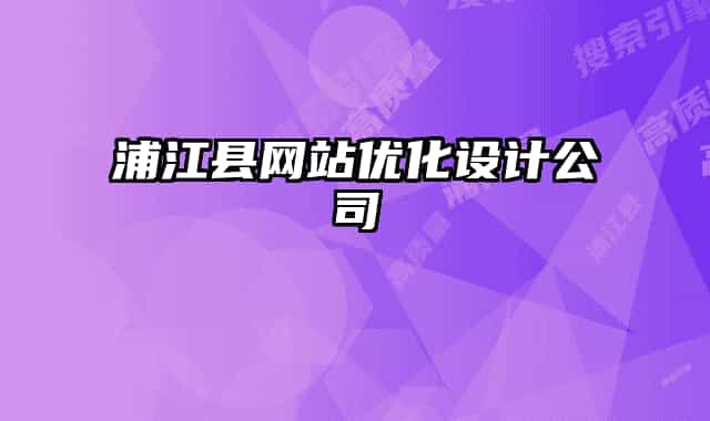 浦江县网站优化设计公司