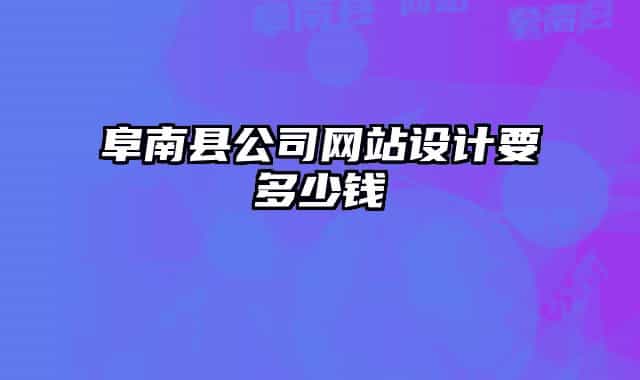 阜南县公司网站设计要多少钱
