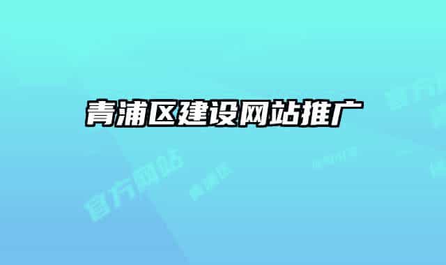 青浦区建设网站推广