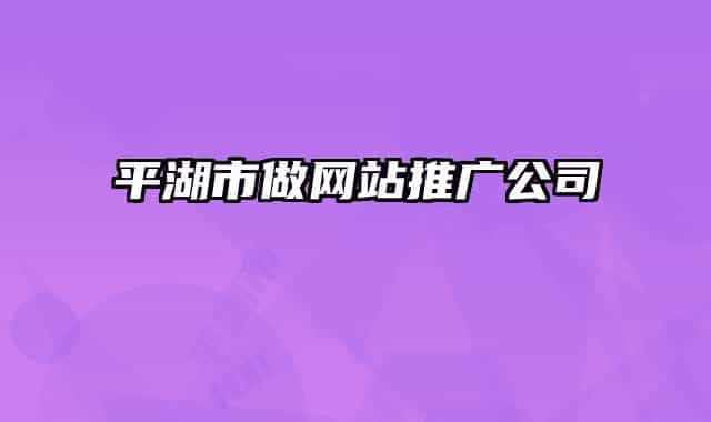 平湖市做网站推广公司