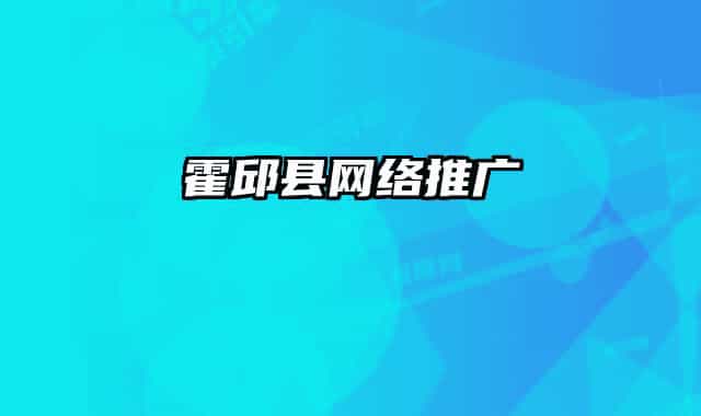 霍邱县网络推广