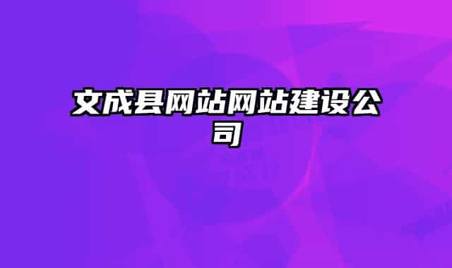 文成县网站网站建设公司