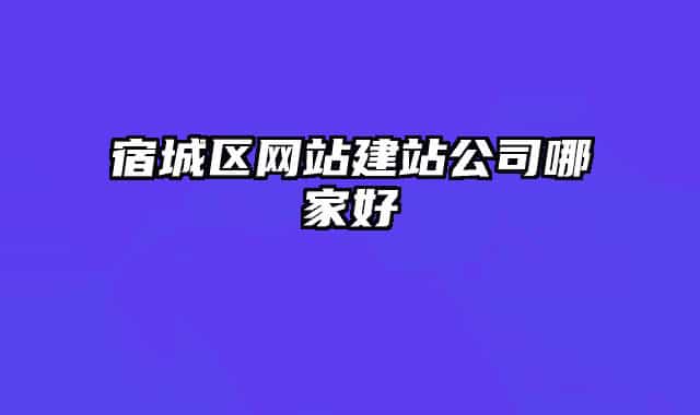 宿城区网站建站公司哪家好