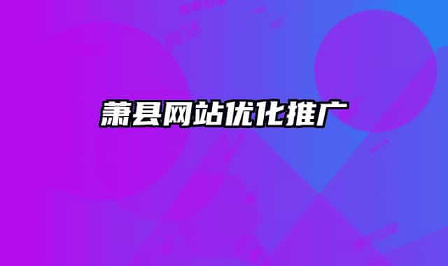 萧县网站优化推广