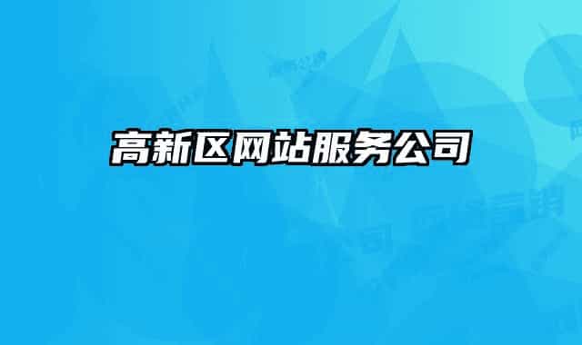 高新区网站服务公司