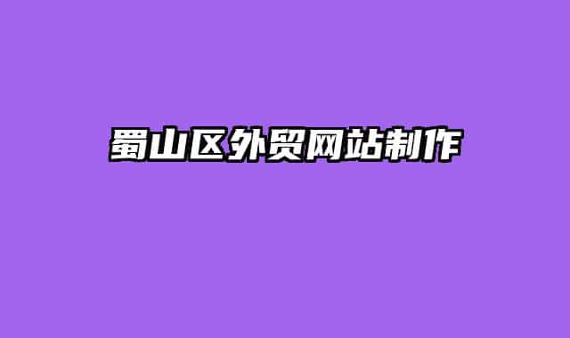 蜀山区外贸网站制作