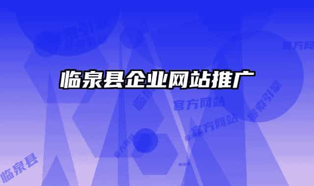 临泉县企业网站推广