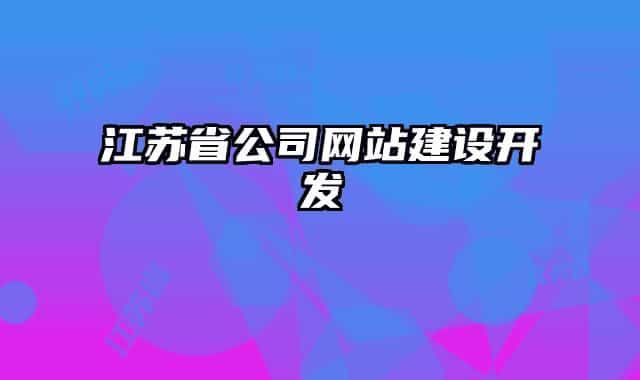 江苏省公司网站建设开发