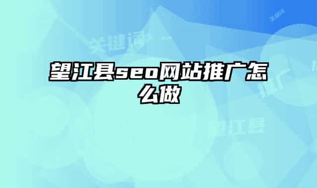 望江县seo网站推广怎么做