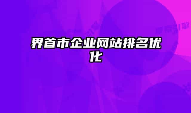 界首市企业网站排名优化