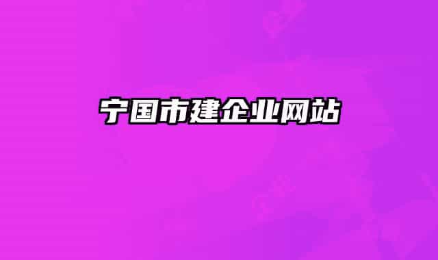 宁国市建企业网站