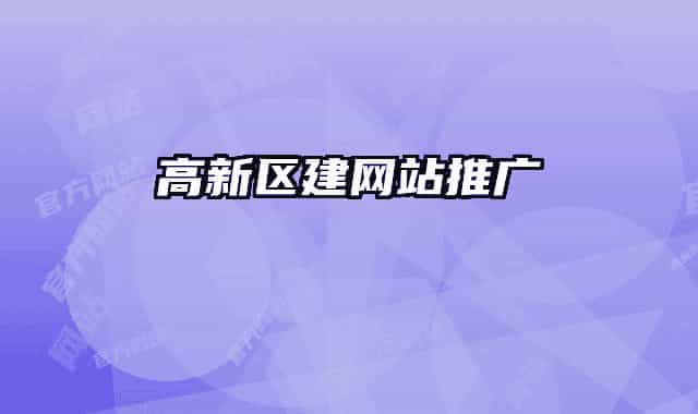 高新区建网站推广
