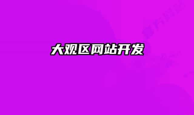 大观区网站开发