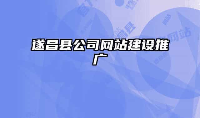 遂昌县公司网站建设推广