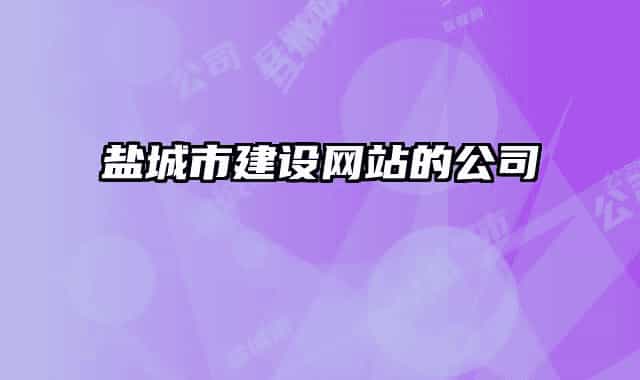 盐城市建设网站的公司