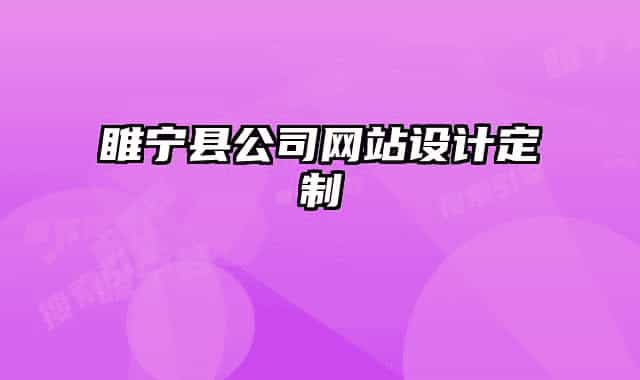 睢宁县公司网站设计定制