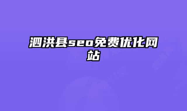 泗洪县seo免费优化网站