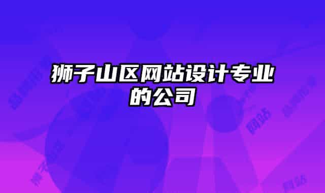 狮子山区网站设计专业的公司