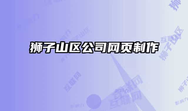 狮子山区公司网页制作