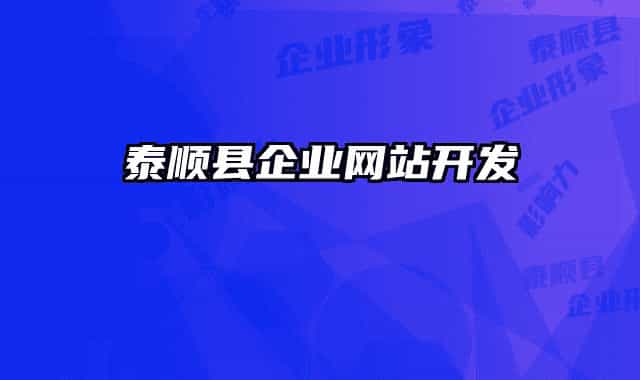 泰顺县企业网站开发