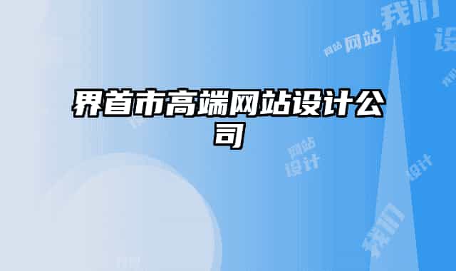 界首市高端网站设计公司