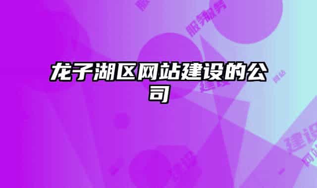 龙子湖区网站建设的公司