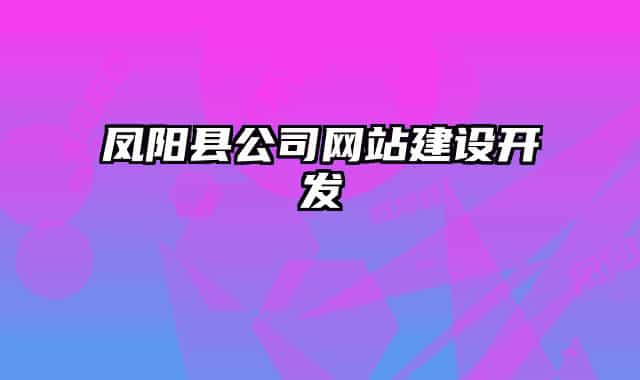 凤阳县公司网站建设开发