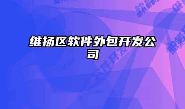 维扬区软件外包开发公司