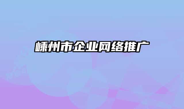 嵊州市企业网络推广