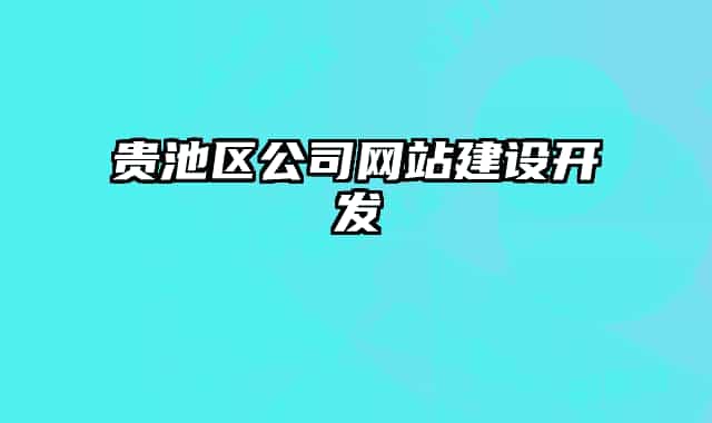 贵池区公司网站建设开发